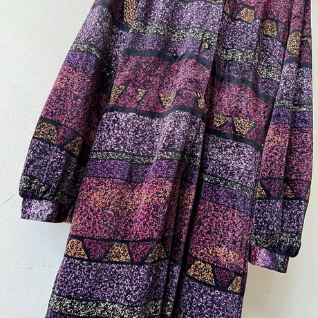 Vintage Geometric Pattern Velours Long Dress