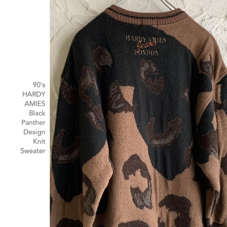 90's Hardy Amies "Black Panther"デザインニット