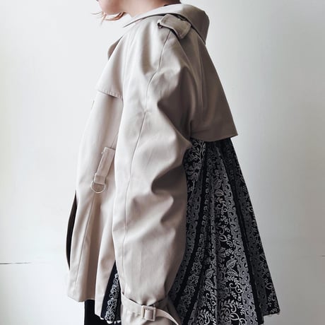 " Remake " Back Pleats Short Trench Coat