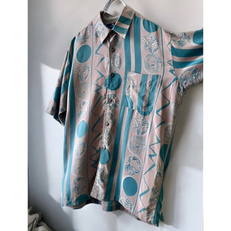 Euro Vintage Art Pattern Silk Shirt