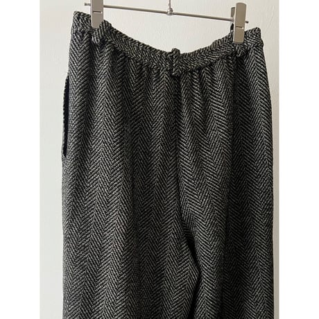 Vintage Herringbone Tweed Tuck Trousers