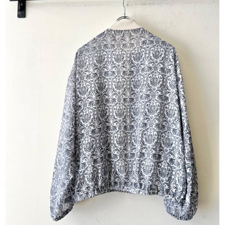 Damask Pattern Sheer Short Zip-JKT