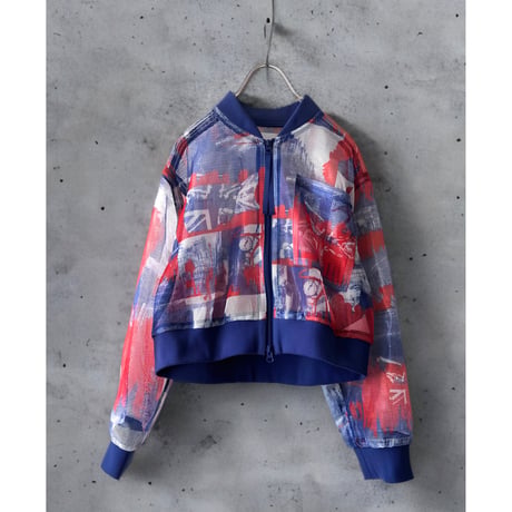 MIDIUMISOLID (jp) Cityscape Pattern Mesh Short JKT