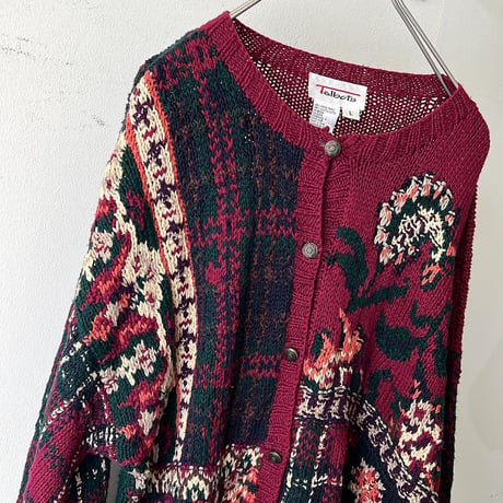 90's Talbots Patchwork Design Cardigan