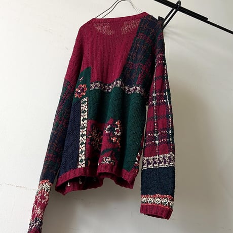 90's Talbots Patchwork Design Cardigan