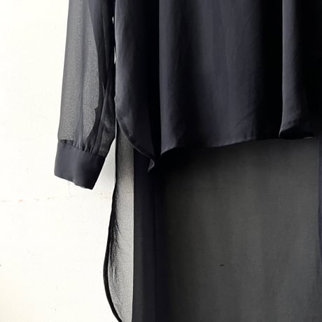 Drop Tail Design Sheer Blouse