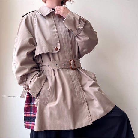 " Remake " Back Pleats Midi Trench Coat
