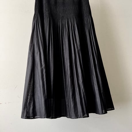 Black Color Long Tiered Skirt