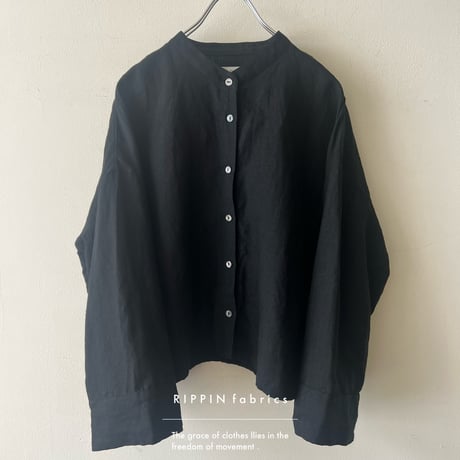 【受注】【半袖】リネンのシンプルシャツ