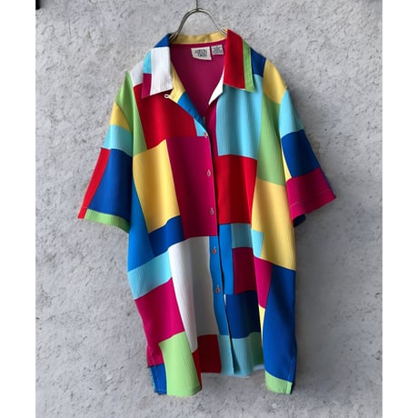 90's US Switch Design Open Collar Shirt