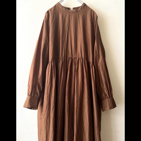 Mocha Mousse Color Gather Maxi Dress