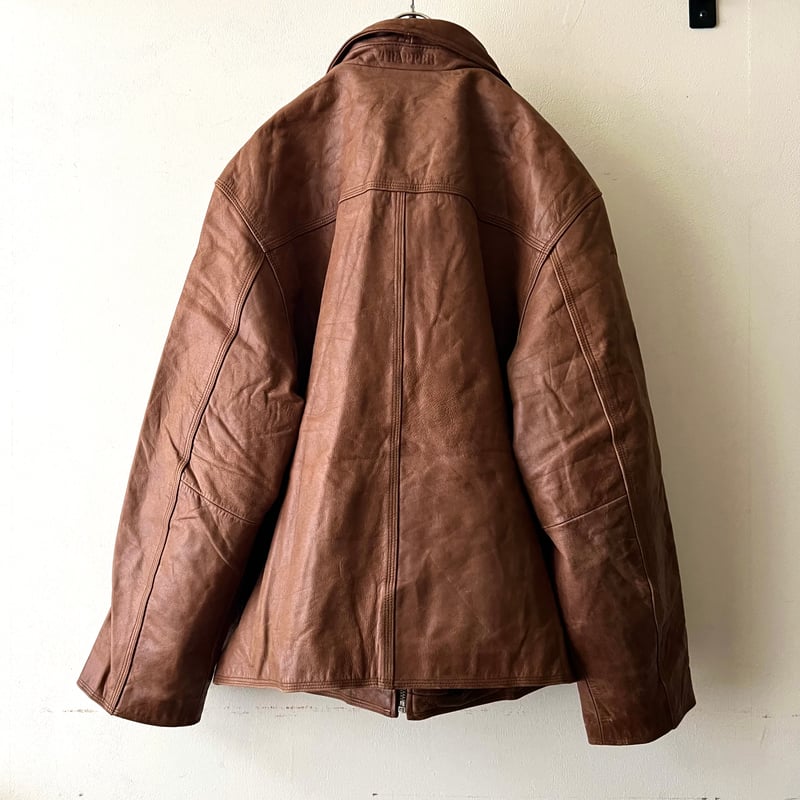 Euro Vintage TRAPPER Zip-up Leather JKT (made i