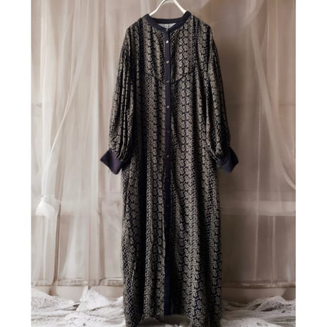 Botanical Pattern Maxi Shirt Dress