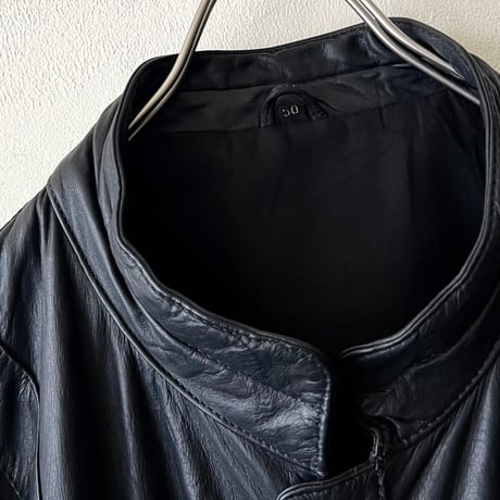 90's 2 way Design Zip-up Leather JKT (made in Germany)