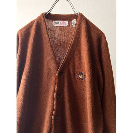 60-70's IZOD Embroidery Logo Acryl Knit Cardigan (made in USA)