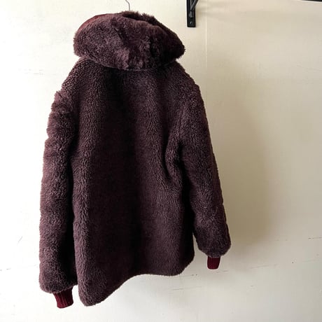 70's Vintage Boa & Nylon Reversible Design Hoodie