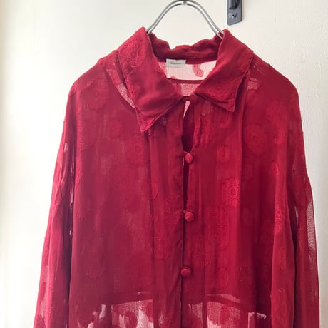 Euro Vintage Paisley Pattern Sheer China Shirt