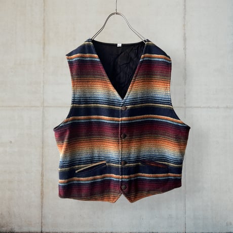 Vintage Border Pattern Wool Vest