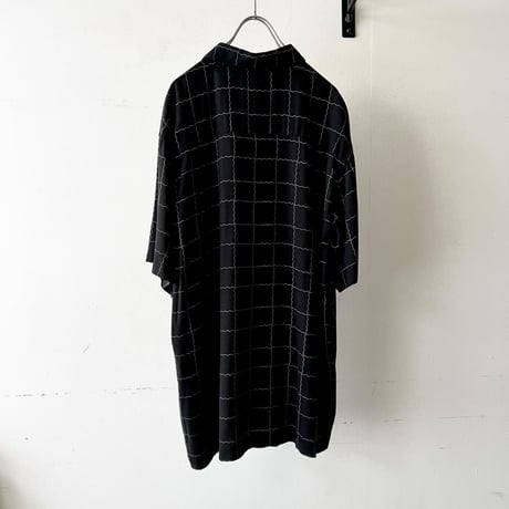 Vintage Check Pattern Rayon Shirt