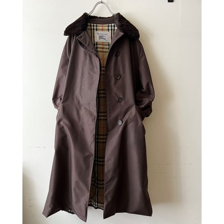 90's Burberrys' Boa Collar Balmacaan Coat (Euro made)