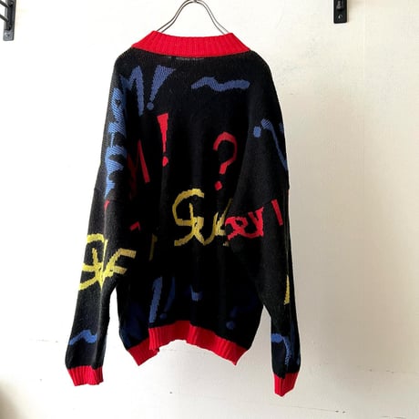 Euro Vintage Mock Neck Pattern Knit Sweater