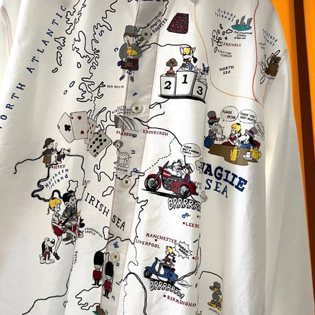 Old England Map Print Design Shirt