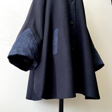 Euro Vintage Leather Mix Big Sleeve JKT