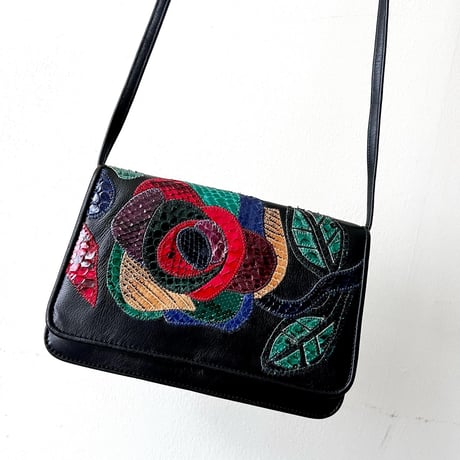Vintage Flower Pattern Leather Mini Shoulder Bag