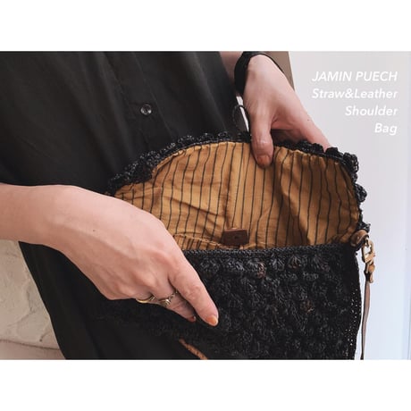 JAMIN PUECH Straw & LeatherショルダーBag