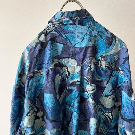 Euro Vintage Art Pattern Silk Shirt