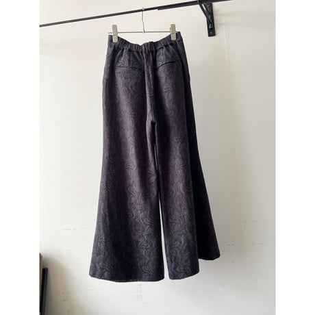 Classic Botanical Pattern Jacquard Flare Pants