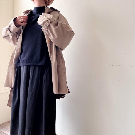 " Remake " Back Pleats Midi Trench Coat