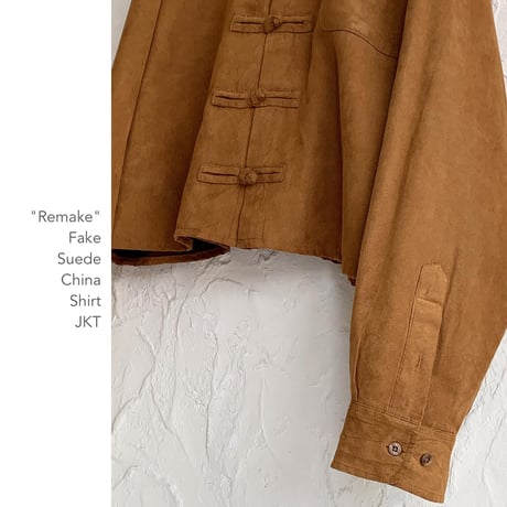 Remake "Fake Suede" Short チャイナシャツ