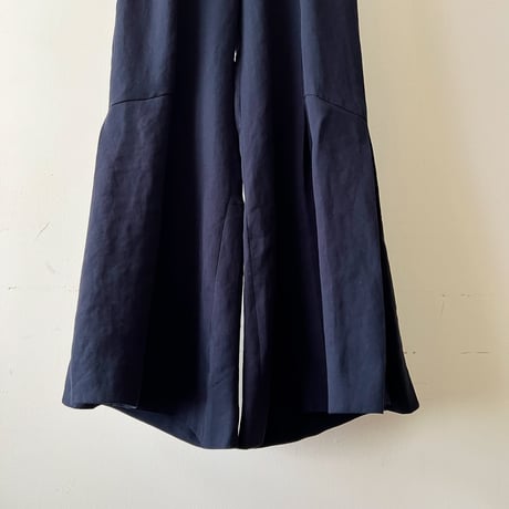Side Velt Design Wide Flare Pants