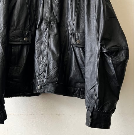 90's 2 way Design Zip-up Leather JKT (made in Germany)