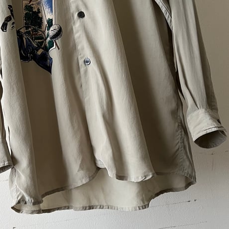 Euro Vintage Classic Golf Design Silk Shirt