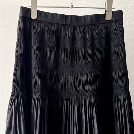 Black Color Long Tiered Skirt