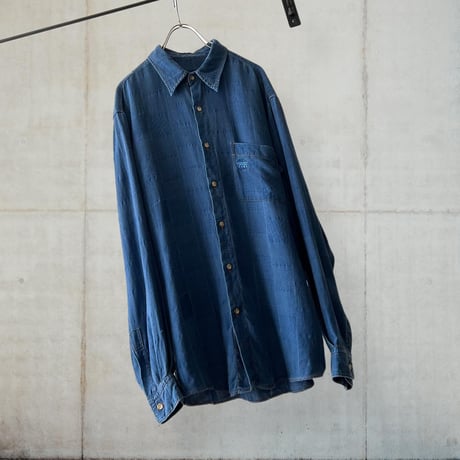 90's KENZO Jeans Embroidery Logo Patchwork Design Shirt
