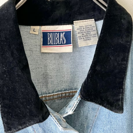 90's Velours Collar Short Denim JKT