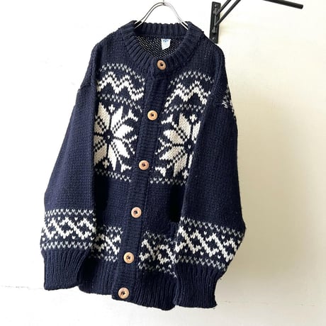 Euro Vintage Nordic Pattern Knit Cardigan