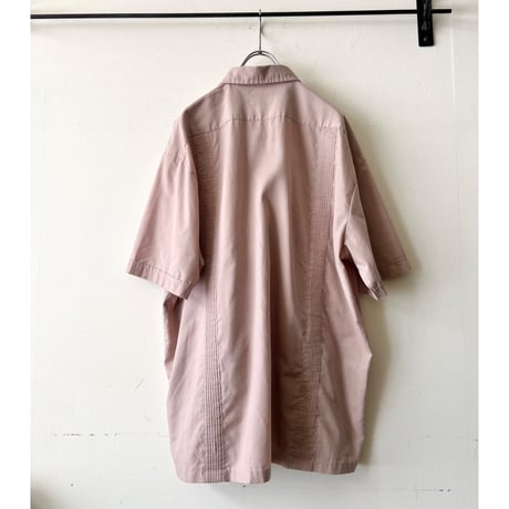 90's Chic Elegant Pink Beige Color Cuba Shirt