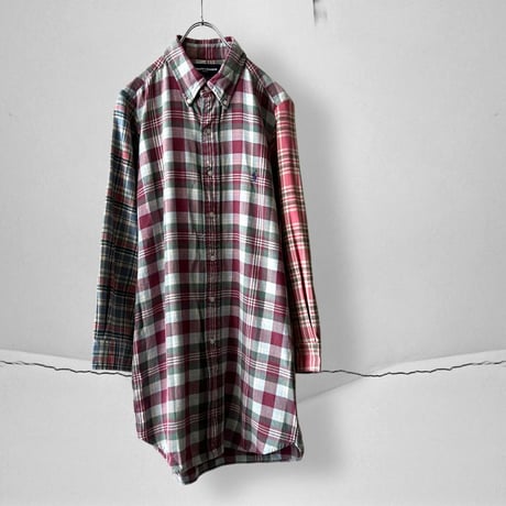 90's Polo Ralph Lauren Crazy pattern Flannel Long Shirt (dress)