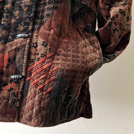 Vintage Geometric Patchwork Pattern Quilting China JKT