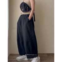 カラードイージーパンツ【ブラック】