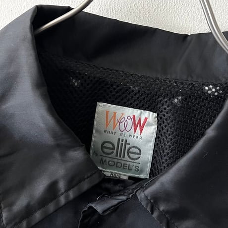 90's elite MODEL'S Embroidery Logo Design Nylon Coach JKT