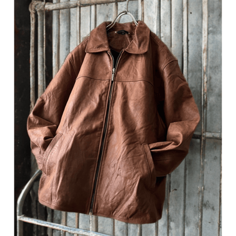 Euro Vintage TRAPPER Zip-up Leather JKT (made in Germany)