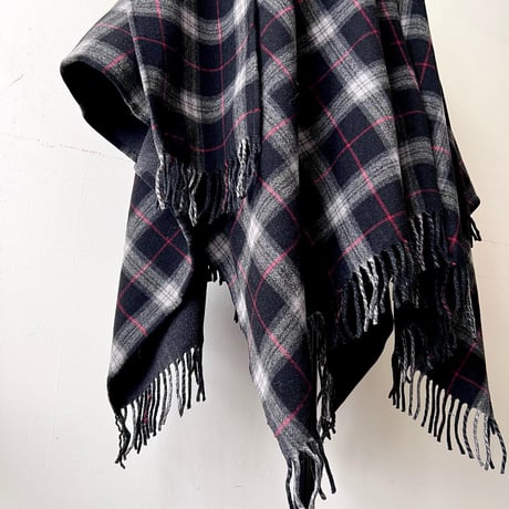 Euro Vintage Check Pattern Cape Coat