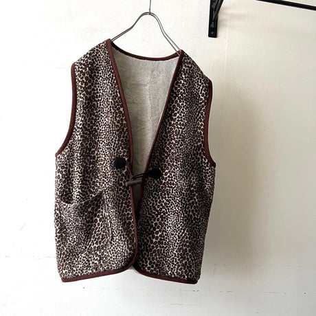 Vintage Leopard Pattern Boa Vest