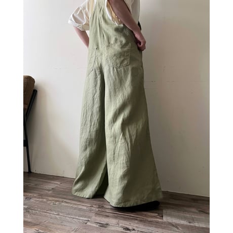 Flare Silhouette Linen Overalls