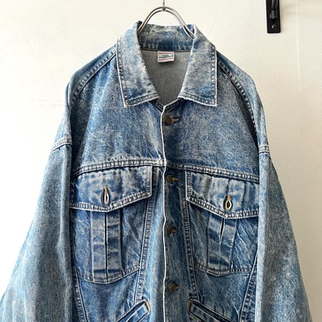 80-90's Bleach Denim Big Pocket Design JKT